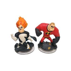 Disney Infinity Incredibles Lot of 2 Mr Incredible Syndrome Figures Figurines